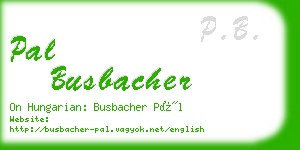 pal busbacher business card